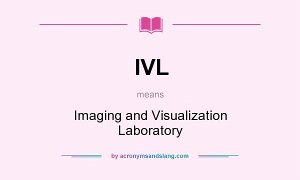 What does IVL mean? It stands for Imaging and Visualization Laboratory