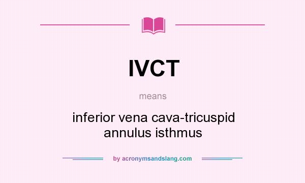 What does IVCT mean? It stands for inferior vena cava-tricuspid annulus isthmus