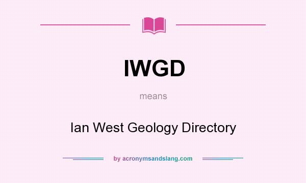 What does IWGD mean? It stands for Ian West Geology Directory