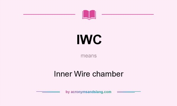 What does IWC mean? It stands for Inner Wire chamber