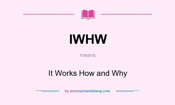 What does IWHW mean? It stands for It Works How and Why