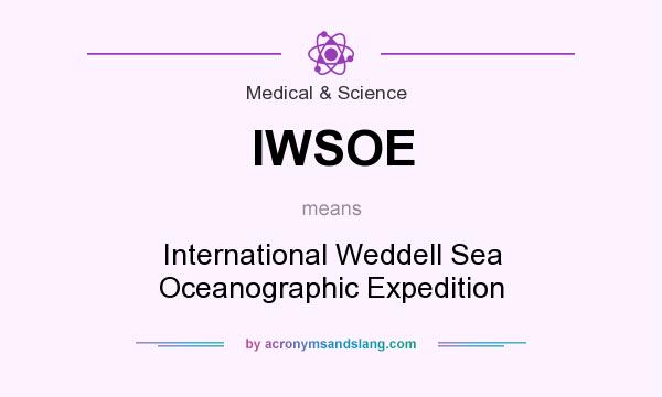 What does IWSOE mean? It stands for International Weddell Sea Oceanographic Expedition