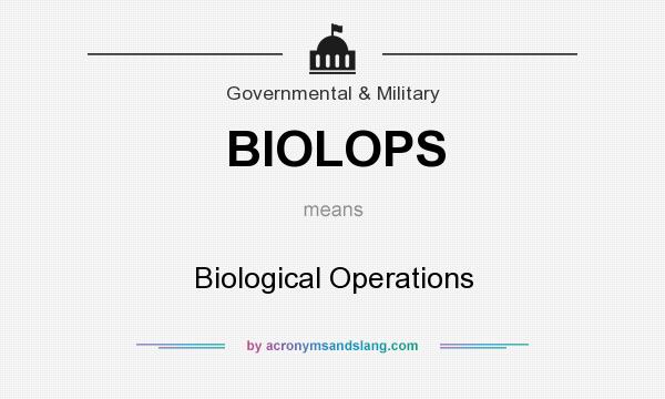 What does BIOLOPS mean? It stands for Biological Operations