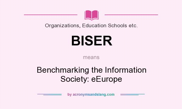 What does BISER mean? It stands for Benchmarking the Information Society: eEurope