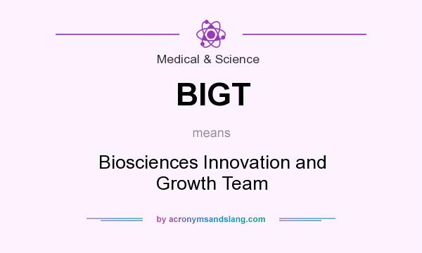 What does BIGT mean? It stands for Biosciences Innovation and Growth Team