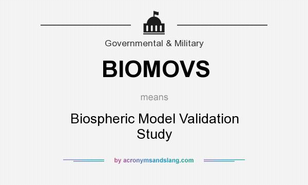 What does BIOMOVS mean? It stands for Biospheric Model Validation Study