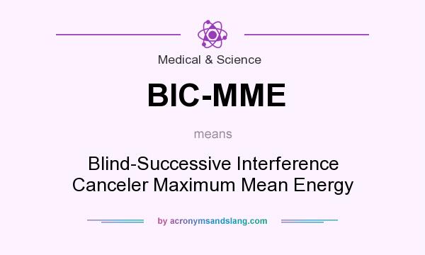 What does BIC-MME mean? It stands for Blind-Successive Interference Canceler Maximum Mean Energy