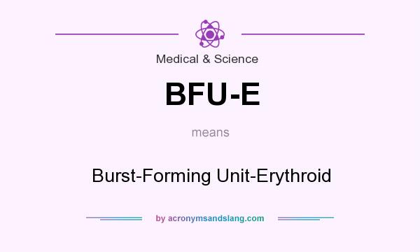 What does BFU-E mean? It stands for Burst-Forming Unit-Erythroid