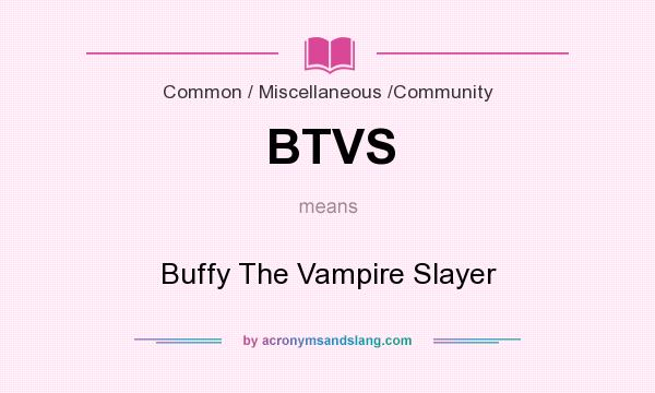 What does BTVS mean? It stands for Buffy The Vampire Slayer