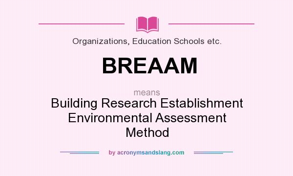 What does BREAAM mean? It stands for Building Research Establishment Environmental Assessment Method