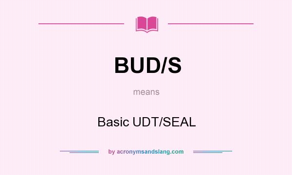 What does BUD/S mean? It stands for Basic UDT/SEAL