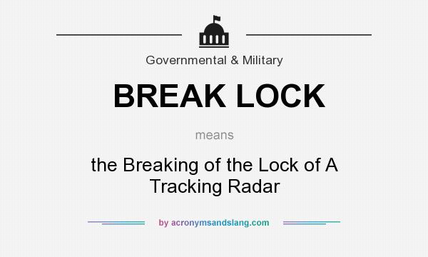 What does BREAK LOCK mean? It stands for the Breaking of the Lock of A Tracking Radar