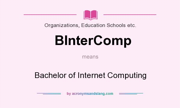 What does BInterComp mean? It stands for Bachelor of Internet Computing