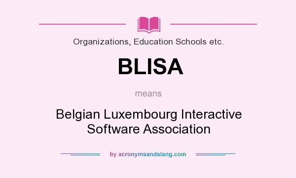 What does BLISA mean? It stands for Belgian Luxembourg Interactive Software Association