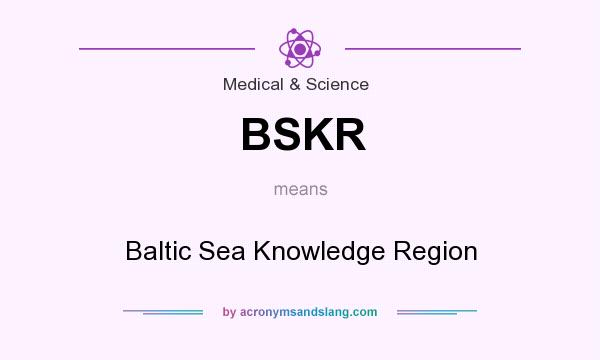 What does BSKR mean? It stands for Baltic Sea Knowledge Region