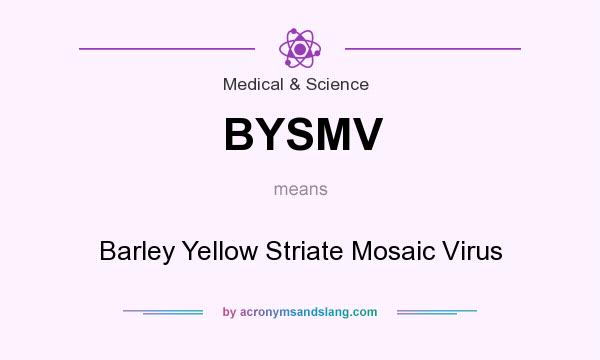 What does BYSMV mean? It stands for Barley Yellow Striate Mosaic Virus