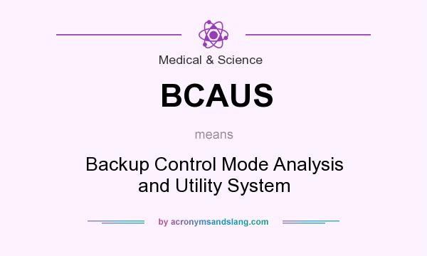 What does BCAUS mean? It stands for Backup Control Mode Analysis and Utility System