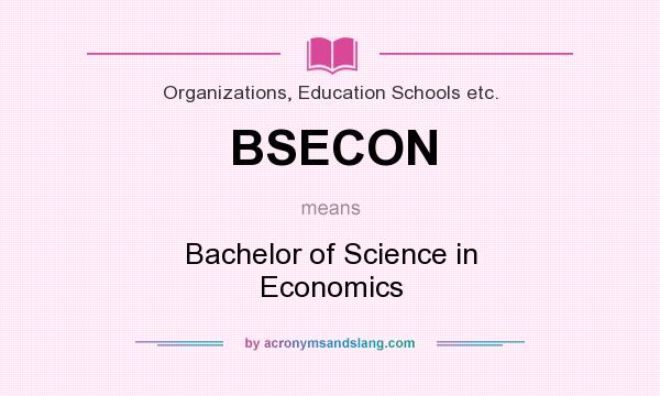 What does BSECON mean? It stands for Bachelor of Science in Economics