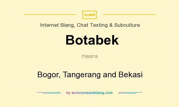 What does Botabek mean? It stands for Bogor, Tangerang and Bekasi