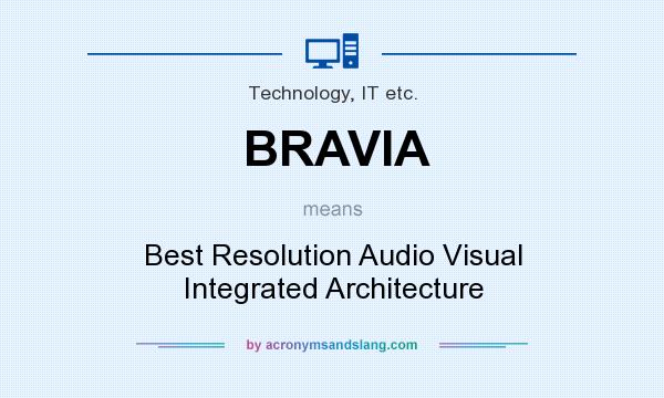 What does BRAVIA mean? It stands for Best Resolution Audio Visual Integrated Architecture