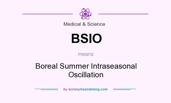 What does BSIO mean? It stands for Boreal Summer Intraseasonal Oscillation