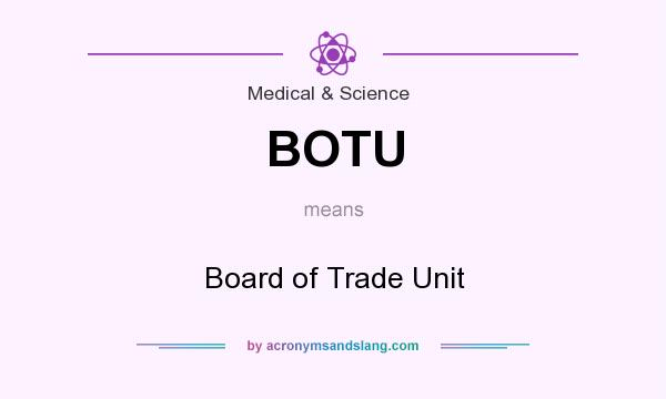 What does BOTU mean? It stands for Board of Trade Unit