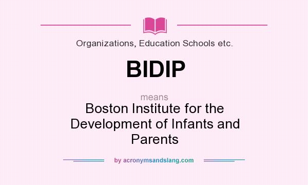 What does BIDIP mean? It stands for Boston Institute for the Development of Infants and Parents