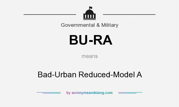 What does BU-RA mean? It stands for Bad-Urban Reduced-Model A