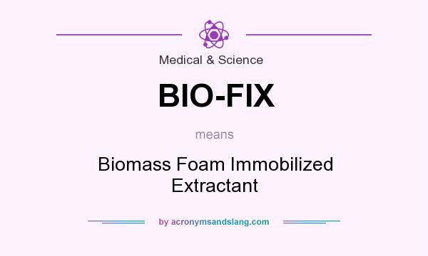 What does BIO-FIX mean? It stands for Biomass Foam Immobilized Extractant