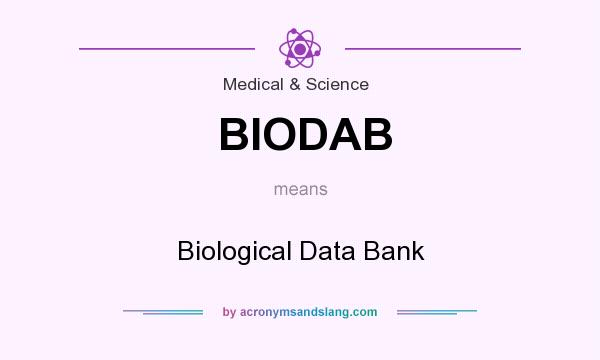 What does BIODAB mean? It stands for Biological Data Bank