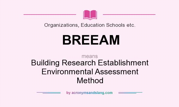 What does BREEAM mean? It stands for Building Research Establishment Environmental Assessment Method