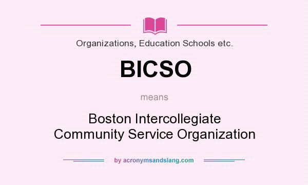 What does BICSO mean? It stands for Boston Intercollegiate Community Service Organization