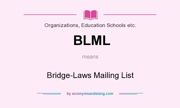 What does BLML mean? It stands for Bridge-Laws Mailing List