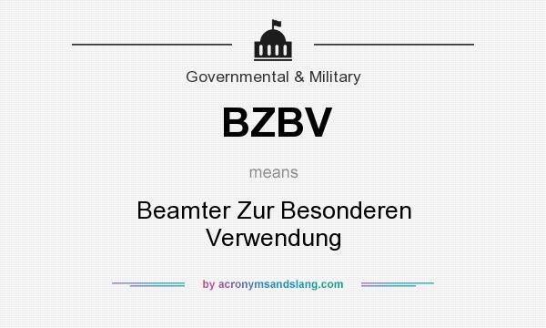 What does BZBV mean? It stands for Beamter Zur Besonderen Verwendung