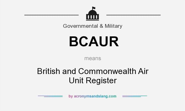 What does BCAUR mean? It stands for British and Commonwealth Air Unit Register