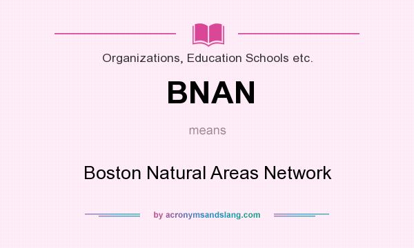 What does BNAN mean? It stands for Boston Natural Areas Network