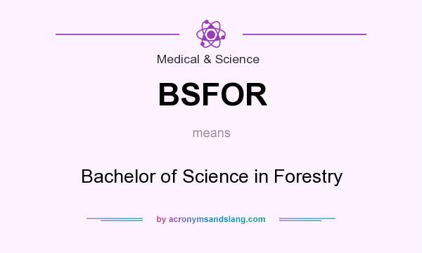 What does BSFOR mean? It stands for Bachelor of Science in Forestry