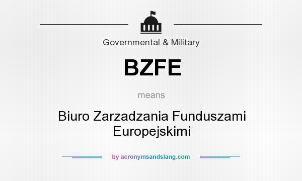What does BZFE mean? It stands for Biuro Zarzadzania Funduszami Europejskimi
