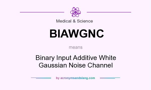 What does BIAWGNC mean? It stands for Binary Input Additive White Gaussian Noise Channel