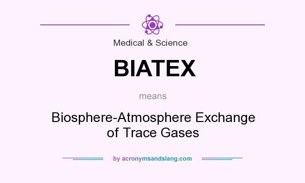 What does BIATEX mean? It stands for Biosphere-Atmosphere Exchange of Trace Gases