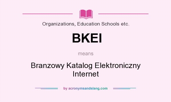 What does BKEI mean? It stands for Branzowy Katalog Elektroniczny Internet