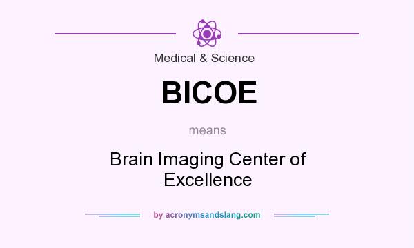 What does BICOE mean? It stands for Brain Imaging Center of Excellence