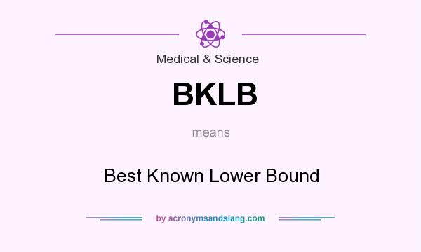 What does BKLB mean? It stands for Best Known Lower Bound