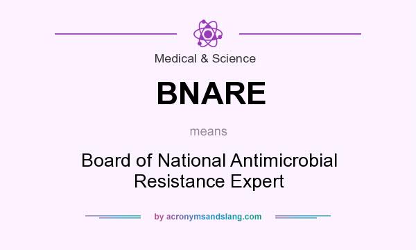 What does BNARE mean? It stands for Board of National Antimicrobial Resistance Expert