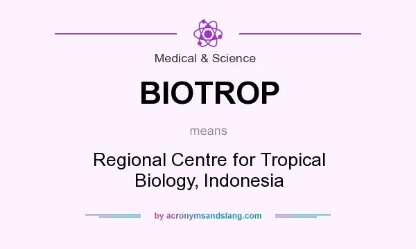 What does BIOTROP mean? It stands for Regional Centre for Tropical Biology, Indonesia