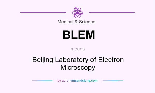 What does BLEM mean? It stands for Beijing Laboratory of Electron Microscopy