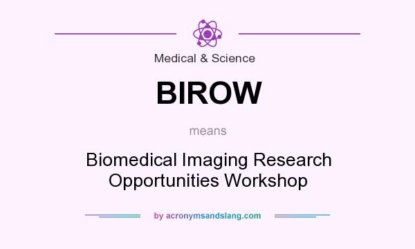What does BIROW mean? It stands for Biomedical Imaging Research Opportunities Workshop