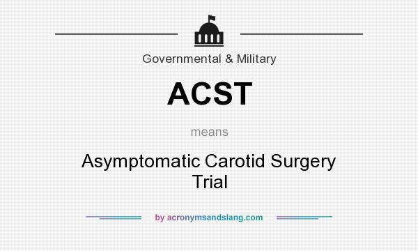 What does ACST mean? It stands for Asymptomatic Carotid Surgery Trial