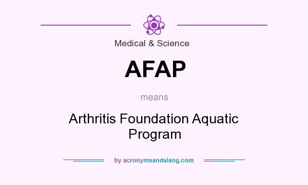 What does AFAP mean? It stands for Arthritis Foundation Aquatic Program