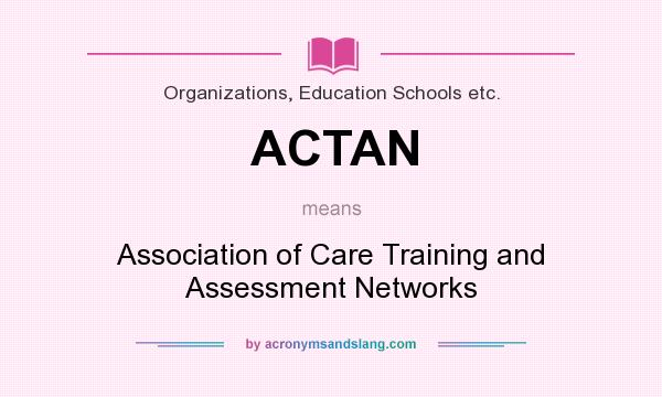 What does ACTAN mean? It stands for Association of Care Training and Assessment Networks